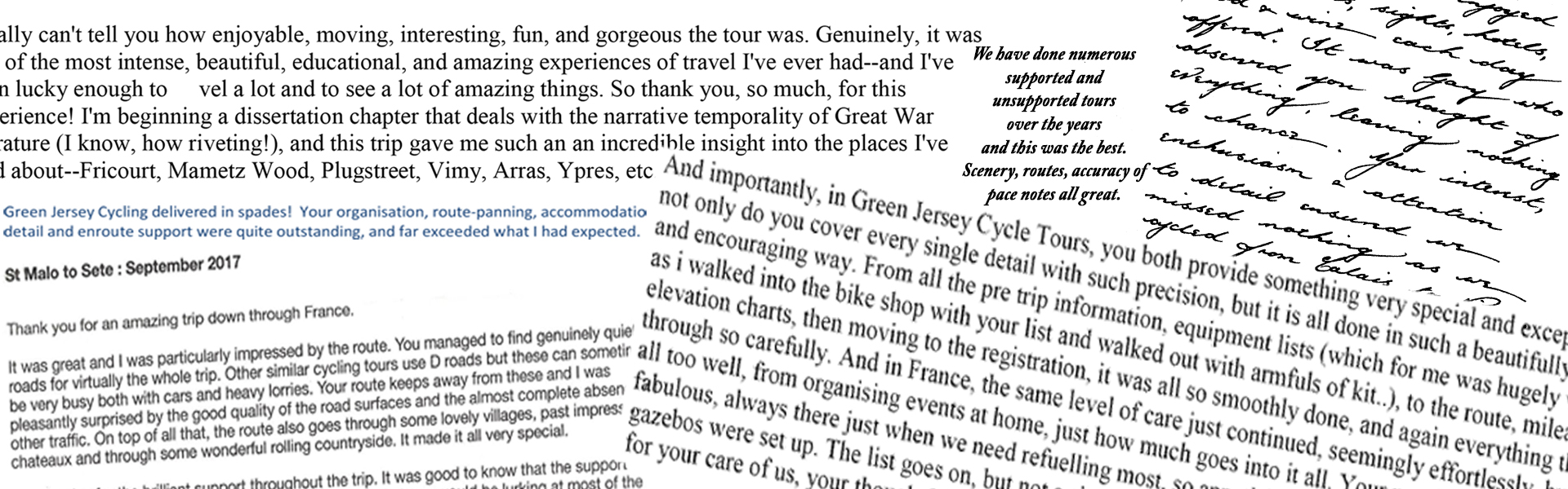 Testimonials | Green Jersey French Cycling Tours Testimonials | Green Jersey French Cycling Tours